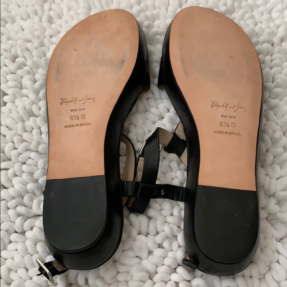 Black leather Elizabeth and James strappy sandals - Picture 4 of 7